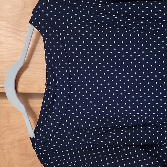 Talbots Blue White Polka Dot Dress - Picture 3 of 12